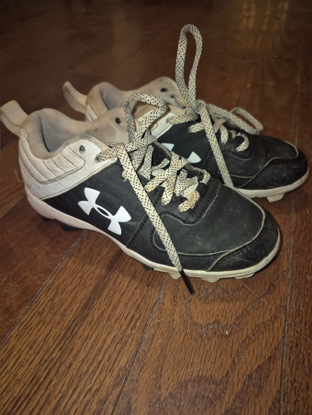Under Armour Kids Black and White Sport Cleats